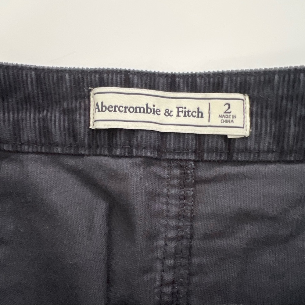 Abercrombie & Fitch Corduroy Mini Skirt Navy Blue Size 2 100% Cotton - Picture 4 of 9
